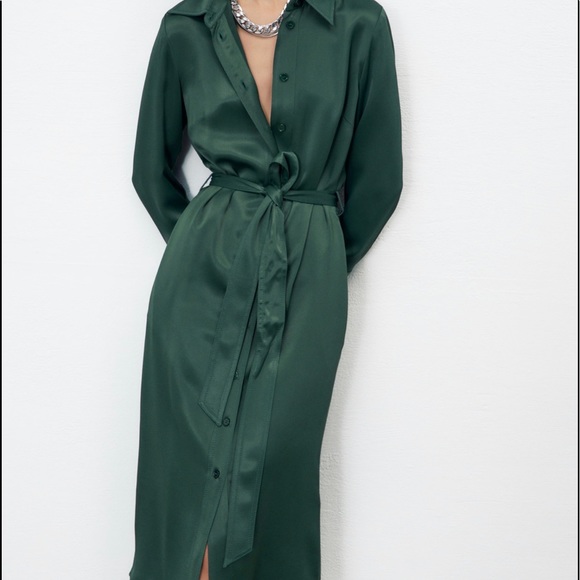 Zara Dresses & Skirts - ZARA SATEEN dress size XL